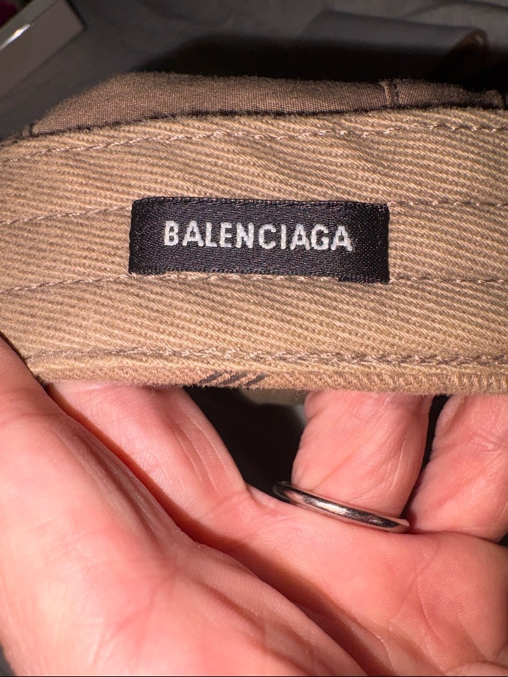 NWOT Balenciaga Beige Baseball Cap with Black Monogram - Picture 3 of 4